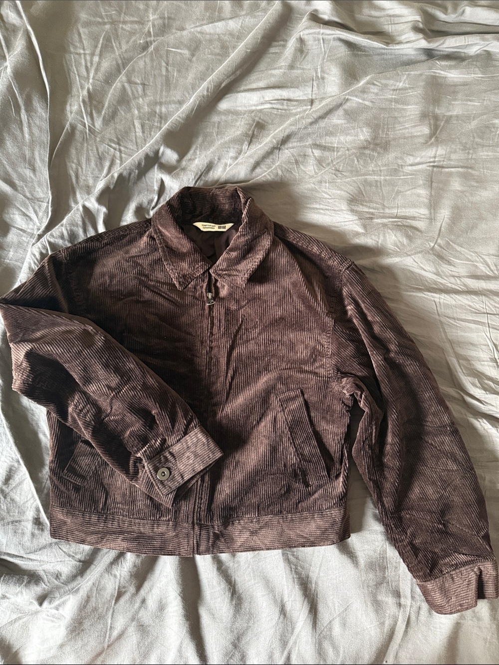 Uniqlo Corduroy Bomber Jacket in Brown Size Small